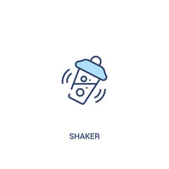 shaker concept 2 colored icon. simple line element illustration. outline blue shaker symbol. can be used for web and mobile ui/ux.