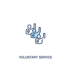 voluntary service concept 2 colored icon. simple line element illustration. outline blue voluntary service symbol. can be used for web and mobile ui/ux.