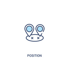 position concept 2 colored icon. simple line element illustration. outline blue position symbol. can be used for web and mobile ui/ux.