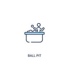 ball pit concept 2 colored icon. simple line element illustration. outline blue ball pit symbol. can be used for web and mobile ui/ux.