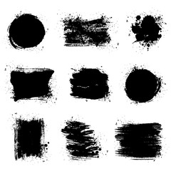 Paint brush stains. Vector grunge backgrounds.