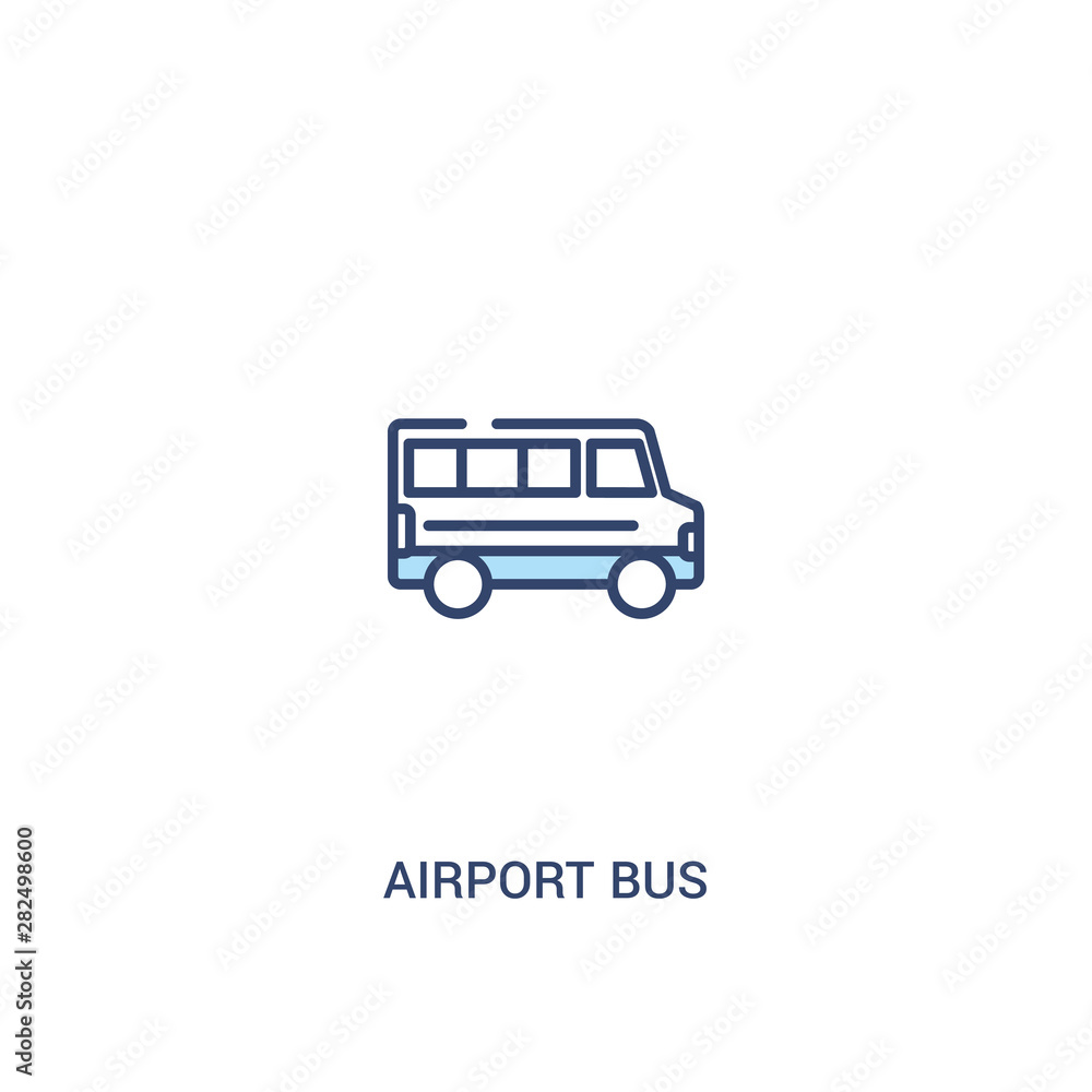 Poster airport bus concept 2 colored icon. simple line element illustration. outline blue airport bus symbo