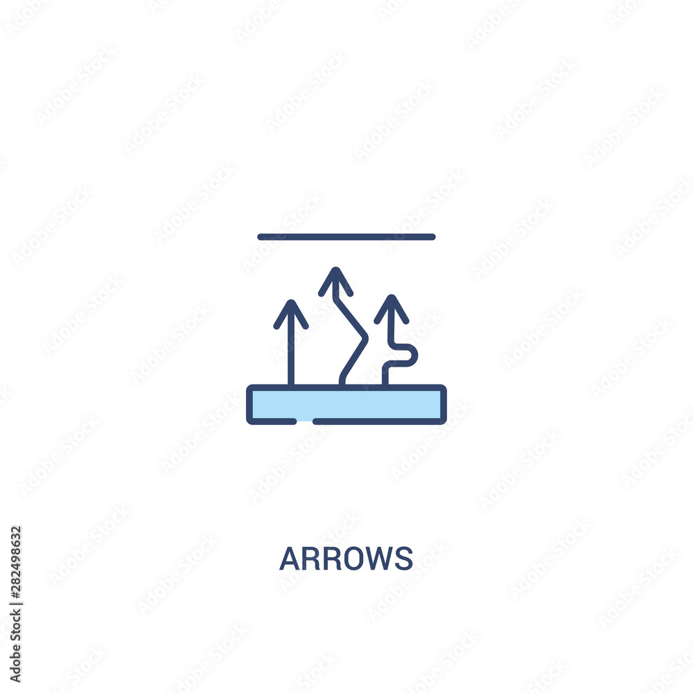 Aufkleber arrows concept 2 colored icon. simple line element illustration. outline blue arrows symbol. can be 