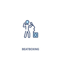 beatboxing concept 2 colored icon. simple line element illustration. outline blue beatboxing symbol. can be used for web and mobile ui/ux.