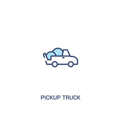 pickup truck concept 2 colored icon. simple line element illustration. outline blue pickup truck symbol. can be used for web and mobile ui/ux.