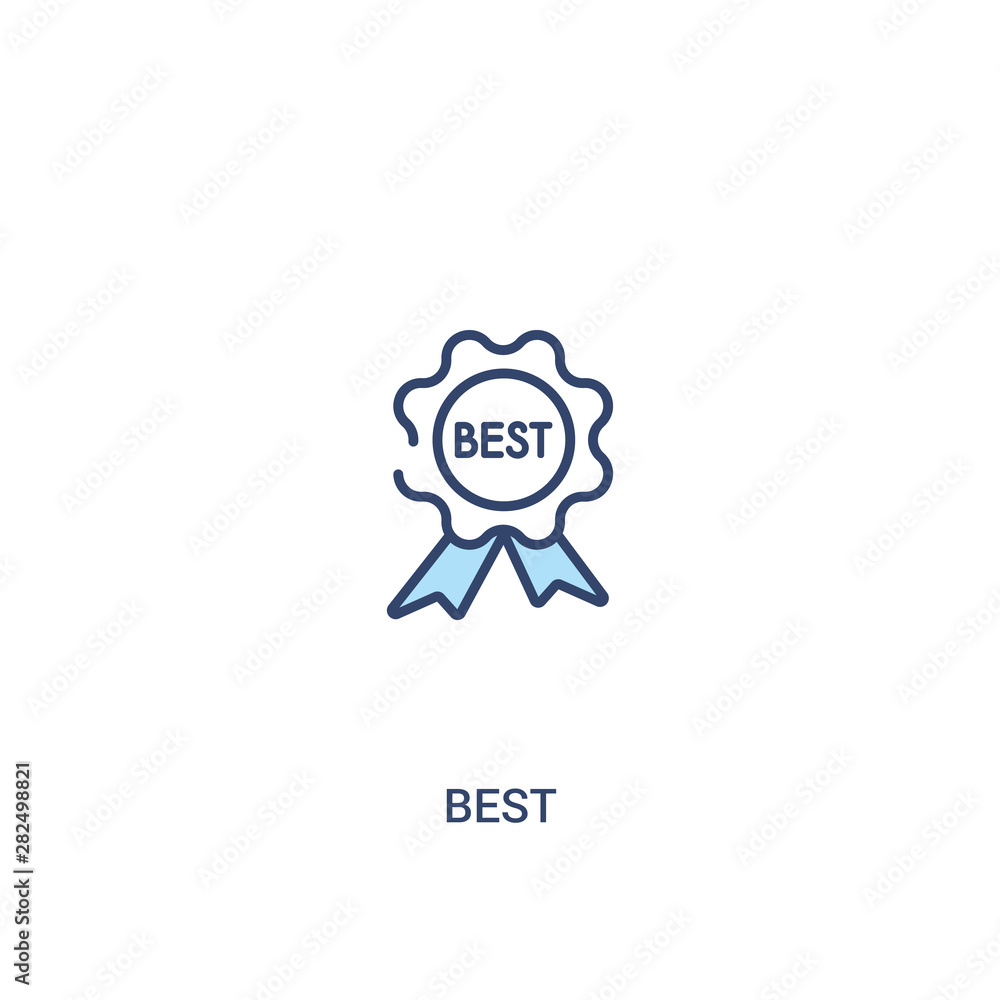 Poster best concept 2 colored icon. simple line element illustration. outline blue best symbol. can be used
