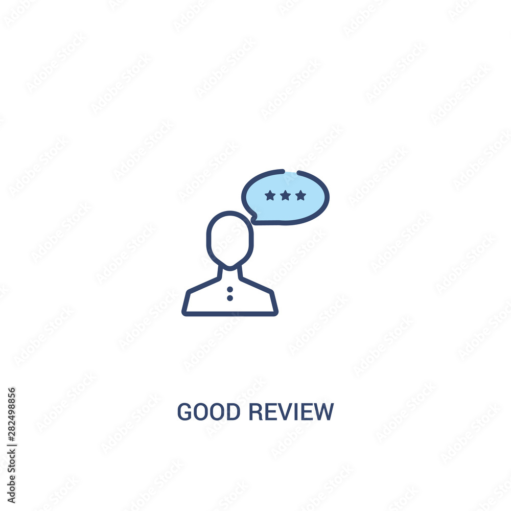 Aufkleber good review concept 2 colored icon. simple line element illustration. outline blue good review symbo