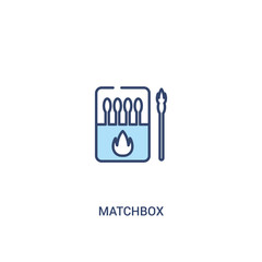 matchbox concept 2 colored icon. simple line element illustration. outline blue matchbox symbol. can be used for web and mobile ui/ux.