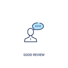 Fototapeta premium good review concept 2 colored icon. simple line element illustration. outline blue good review symbol. can be used for web and mobile ui/ux.