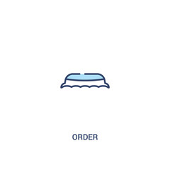 Obraz premium order concept 2 colored icon. simple line element illustration. outline blue order symbol. can be used for web and mobile ui/ux.