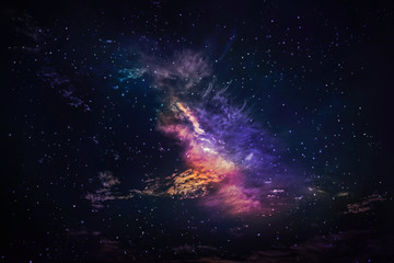 Star and nebular and galaxy background