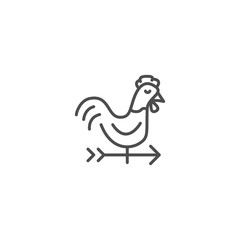chicken wind vane icon vector illustration