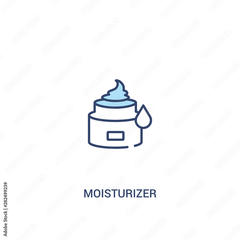 Poster moisturizer concept 2 colored icon. simple line element illustration. outline blue moisturizer symbo