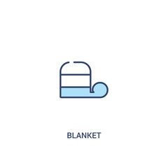 blanket concept 2 colored icon. simple line element illustration. outline blue blanket symbol. can be used for web and mobile ui/ux.