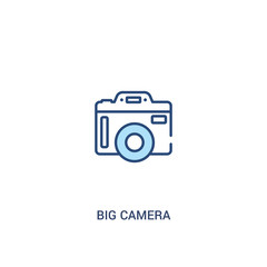 big camera concept 2 colored icon. simple line element illustration. outline blue big camera symbol. can be used for web and mobile ui/ux.