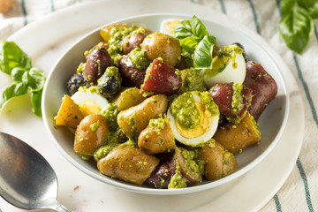 Homemade Organic Pesto Potato Salad