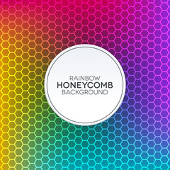 Rainbow gradient background with honeycomb texture - 282499275