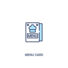 menu card concept 2 colored icon. simple line element illustration. outline blue menu card symbol. can be used for web and mobile ui/ux.