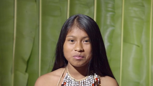 Young Girl Tongue In Cheeks Funny Facial Expression