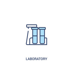 laboratory concept 2 colored icon. simple line element illustration. outline blue laboratory symbol. can be used for web and mobile ui/ux.