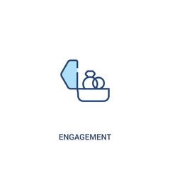 engagement concept 2 colored icon. simple line element illustration. outline blue engagement symbol. can be used for web and mobile ui/ux.