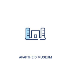 apartheid museum concept 2 colored icon. simple line element illustration. outline blue apartheid museum symbol. can be used for web and mobile ui/ux.