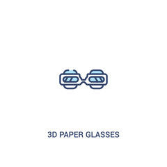 3d paper glasses concept 2 colored icon. simple line element illustration. outline blue 3d paper glasses symbol. can be used for web and mobile ui/ux.