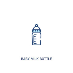 baby milk bottle concept 2 colored icon. simple line element illustration. outline blue baby milk bottle symbol. can be used for web and mobile ui/ux.