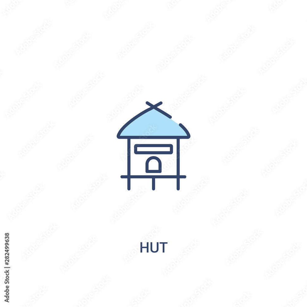 Aufkleber hut concept 2 colored icon. simple line element illustration. outline blue hut symbol. can be used f