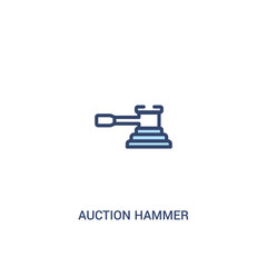 auction hammer concept 2 colored icon. simple line element illustration. outline blue auction hammer symbol. can be used for web and mobile ui/ux.