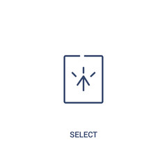 select concept 2 colored icon. simple line element illustration. outline blue select symbol. can be used for web and mobile ui/ux.