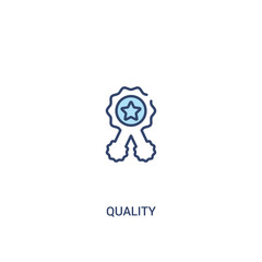 quality concept 2 colored icon. simple line element illustration. outline blue quality symbol. can be used for web and mobile ui/ux.