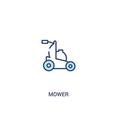 mower concept 2 colored icon. simple line element illustration. outline blue mower symbol. can be used for web and mobile ui/ux.