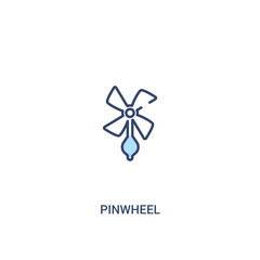 pinwheel concept 2 colored icon. simple line element illustration. outline blue pinwheel symbol. can be used for web and mobile ui/ux.