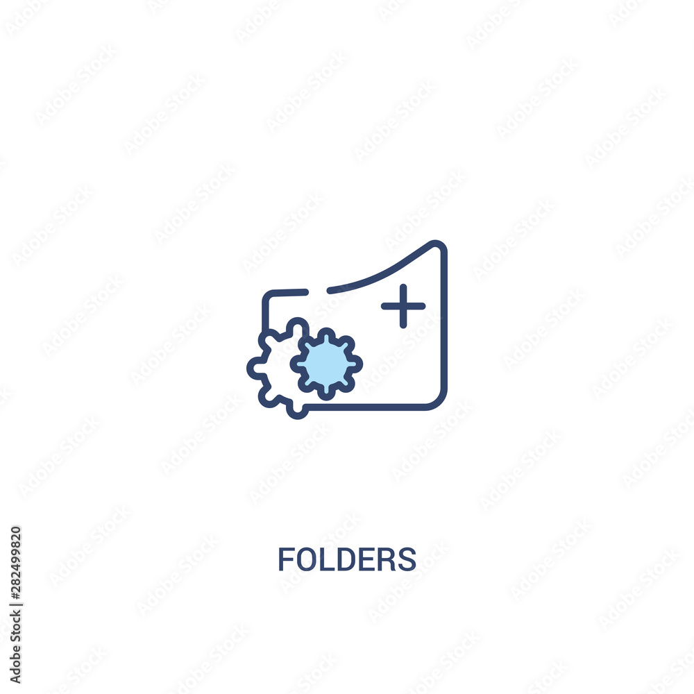 Poster folders concept 2 colored icon. simple line element illustration. outline blue folders symbol. can b