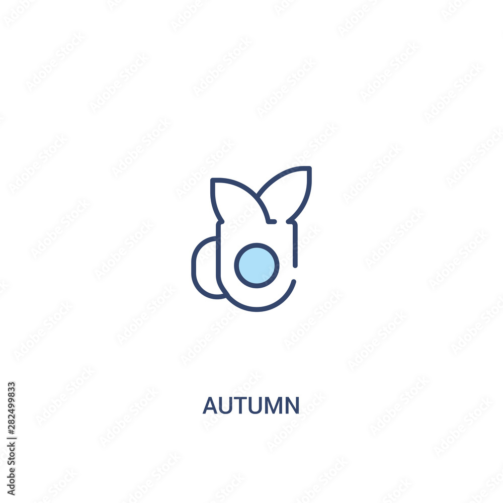 Poster autumn concept 2 colored icon. simple line element illustration. outline blue autumn symbol. can be 