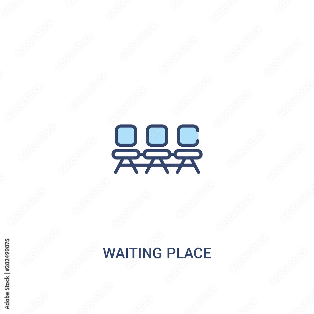Aufkleber waiting place concept 2 colored icon. simple line element illustration. outline blue waiting place s