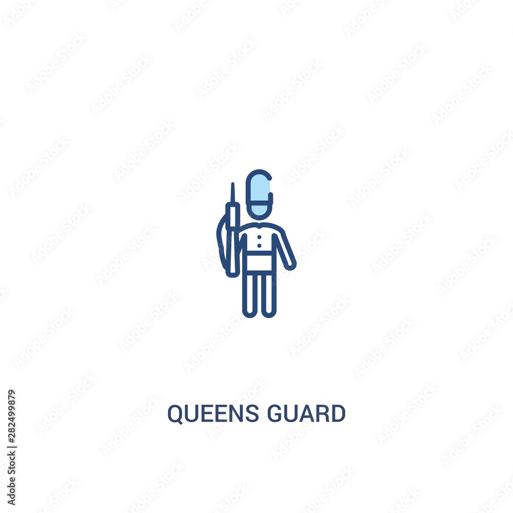 Poster queens guard concept 2 colored icon. simple line element illustration. outline blue queens guard sym