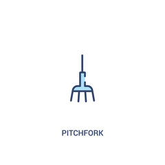 pitchfork concept 2 colored icon. simple line element illustration. outline blue pitchfork symbol. can be used for web and mobile ui/ux.