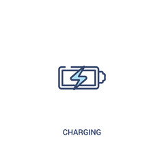 Obraz premium charging concept 2 colored icon. simple line element illustration. outline blue charging symbol. can be used for web and mobile ui/ux.