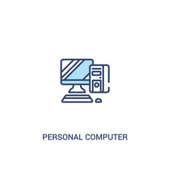 personal computer concept 2 colored icon. simple line element illustration. outline blue personal computer symbol. can be used for web and mobile ui/ux.