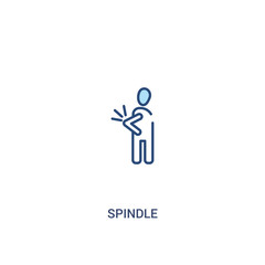 spindle concept 2 colored icon. simple line element illustration. outline blue spindle symbol. can be used for web and mobile ui/ux.