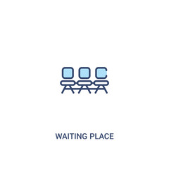 waiting place concept 2 colored icon. simple line element illustration. outline blue waiting place symbol. can be used for web and mobile ui/ux.