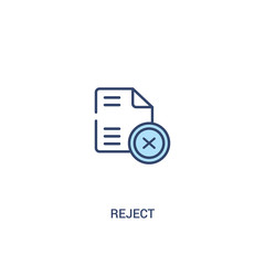 Fototapeta premium reject concept 2 colored icon. simple line element illustration. outline blue reject symbol. can be used for web and mobile ui/ux.