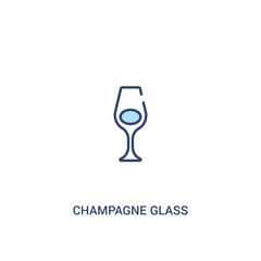 champagne glass concept 2 colored icon. simple line element illustration. outline blue champagne glass symbol. can be used for web and mobile ui/ux.