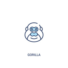 gorilla concept 2 colored icon. simple line element illustration. outline blue gorilla symbol. can be used for web and mobile ui/ux.