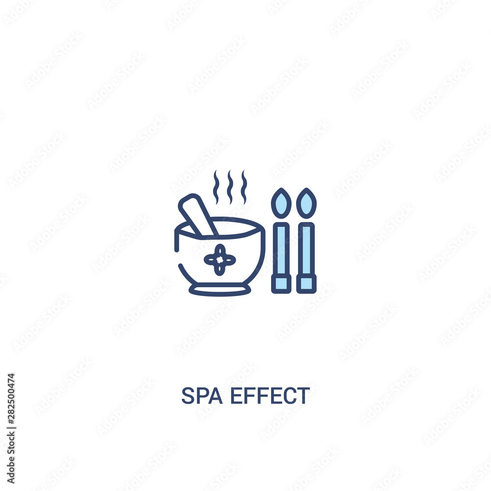 Poster spa effect concept 2 colored icon. simple line element illustration. outline blue spa effect symbol.