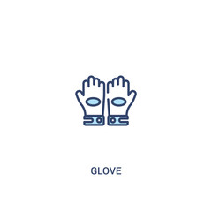 Obraz premium glove concept 2 colored icon. simple line element illustration. outline blue glove symbol. can be used for web and mobile ui/ux.