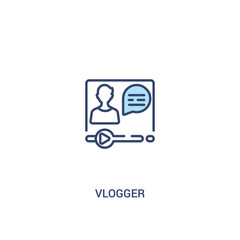 vlogger concept 2 colored icon. simple line element illustration. outline blue vlogger symbol. can be used for web and mobile ui/ux.