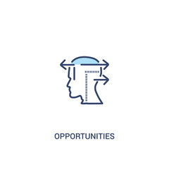 opportunities concept 2 colored icon. simple line element illustration. outline blue opportunities symbol. can be used for web and mobile ui/ux.